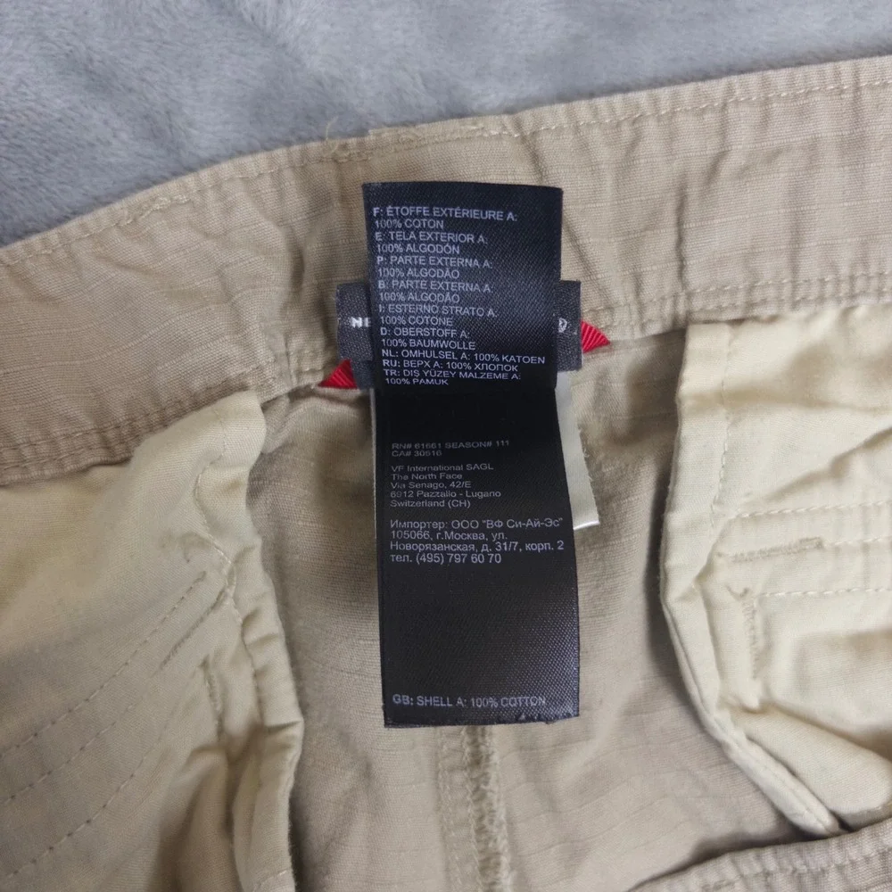 The North Face Rainier Surplus Shorts Mens 36 Khaki Tan Cargo Ripstop Hiking